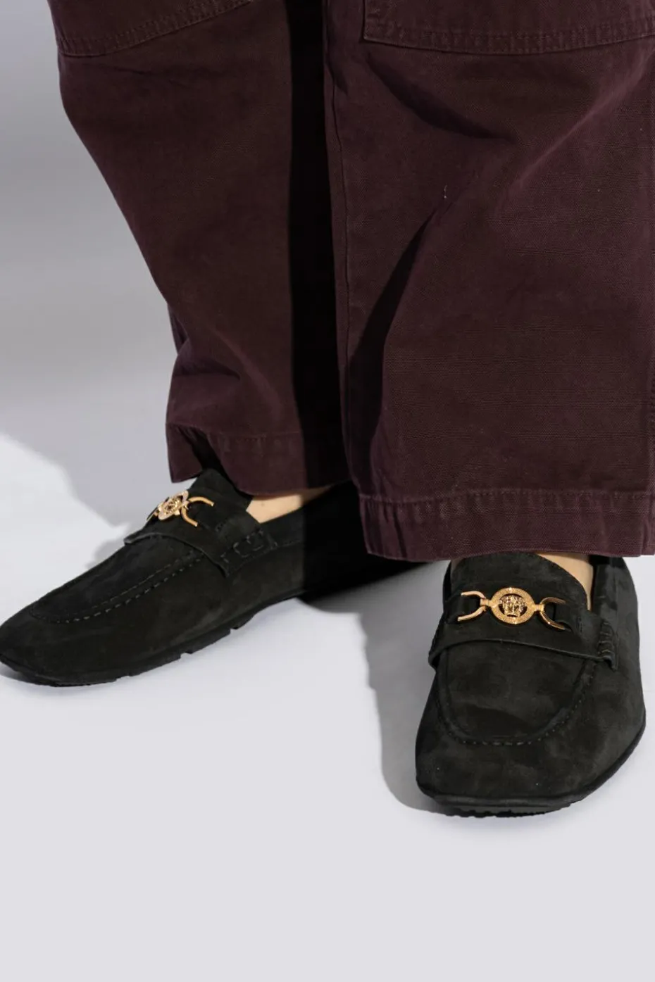 Versace BLACK Suede Loafers