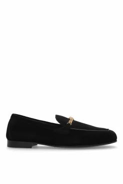 Versace BLACK Suede shoes type `loafers`