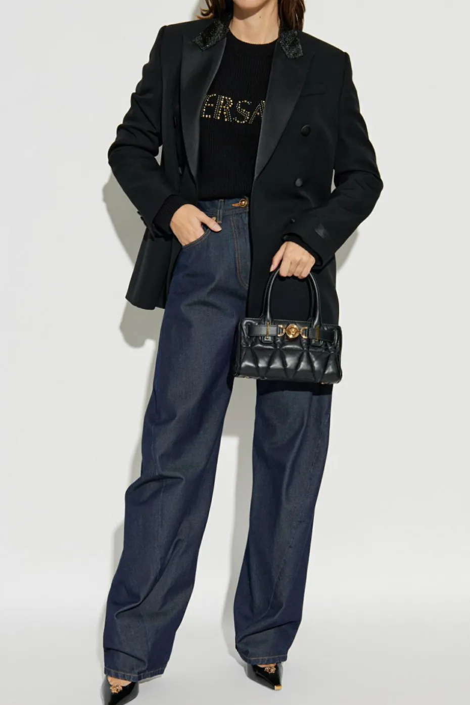 Versace BLACK Sweater with logo
