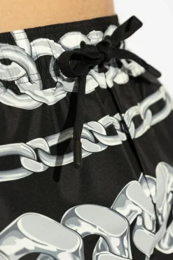 Versace BLACK Swim shorts with Medusa Chain print