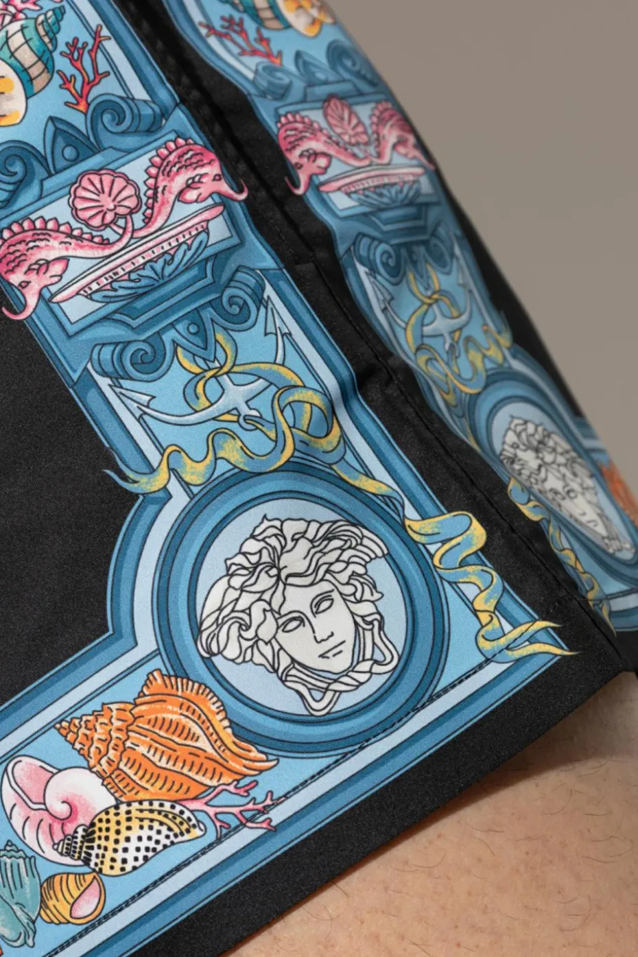 Versace BLACK Swim shorts with "Coral Theatre" print