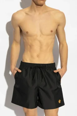 Versace BLACK Swim trunks with patch