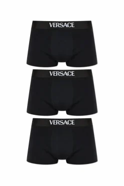 Versace BLACK Three-pack of logo boxers