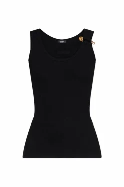 Versace BLACK Top with decorative safety pin