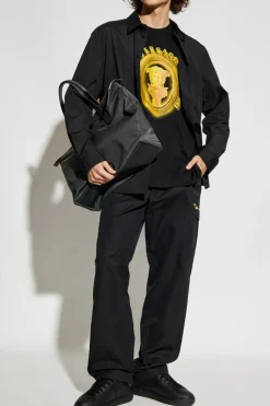 Versace BLACK T-shirt with printed logo