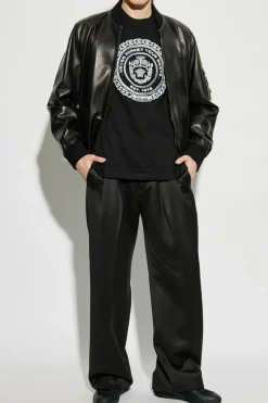 Versace BLACK T-shirt with printed logo