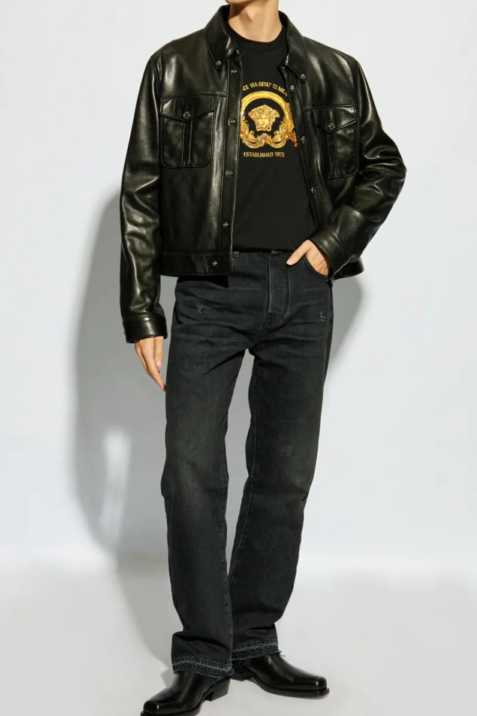 Versace BLACK T-shirt with Medusa's Head