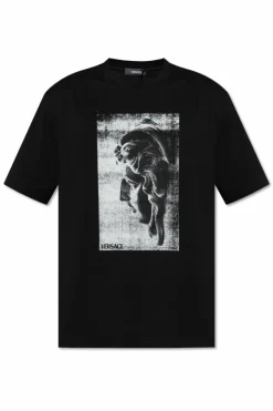 Versace BLACK T-shirt with print