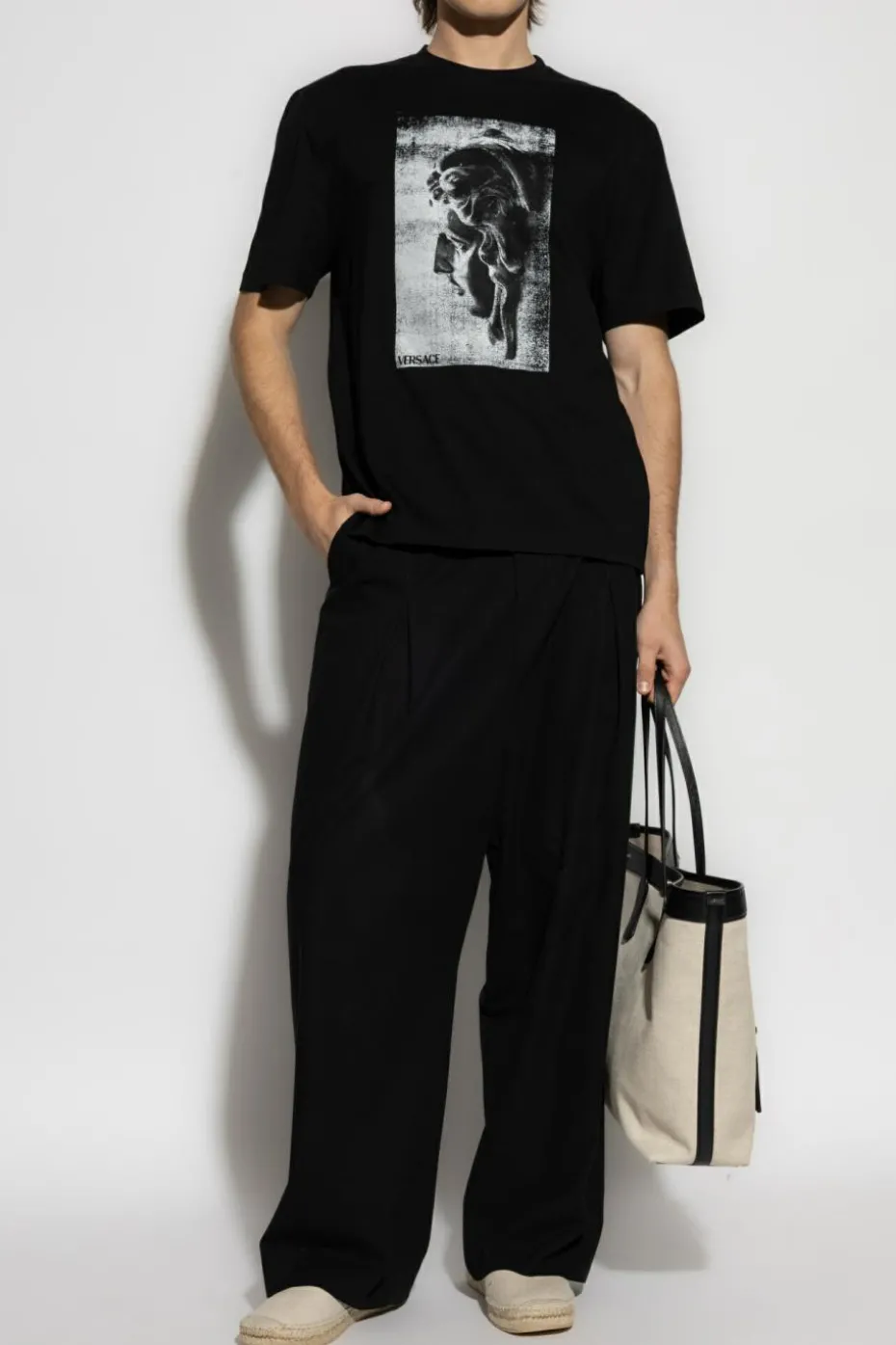 Versace BLACK T-shirt with print