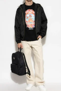 Versace BLACK T-shirt with colorful print