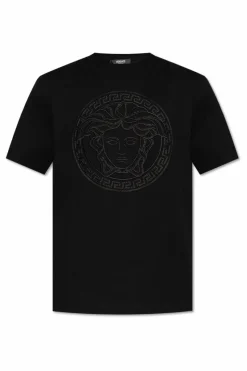 Versace BLACK T-shirt with Medusa head