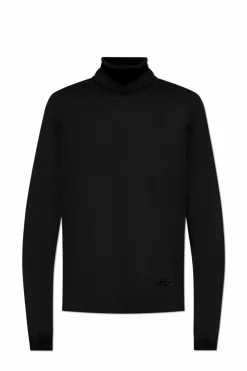 Versace BLACK Turtleneck with logo