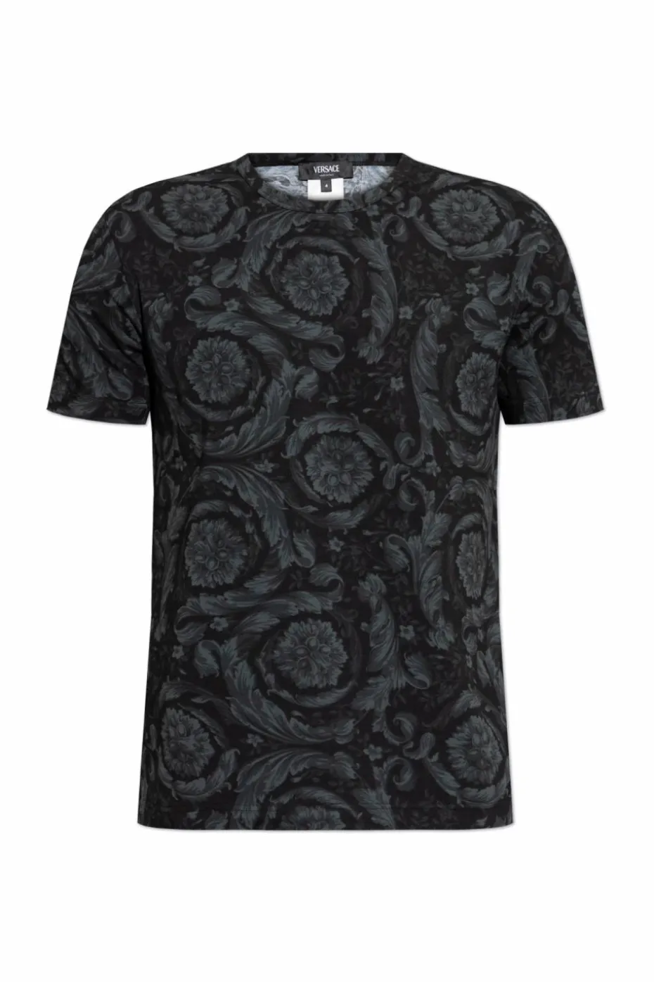 Versace BLACK Undershirt T-shirt with Barocco print