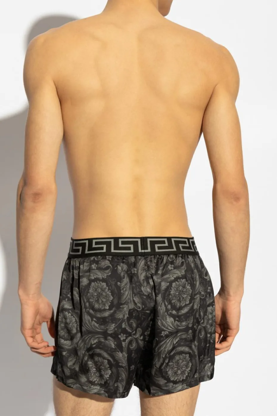 Versace BLACK Underwear shorts with barocco pattern