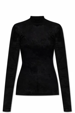 Versace BLACK Velvet long-sleeve top