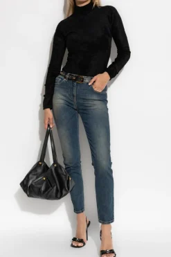 Versace BLACK Velvet long-sleeve top
