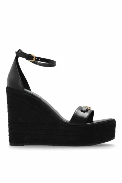 Versace BLACK Wedge Sandals