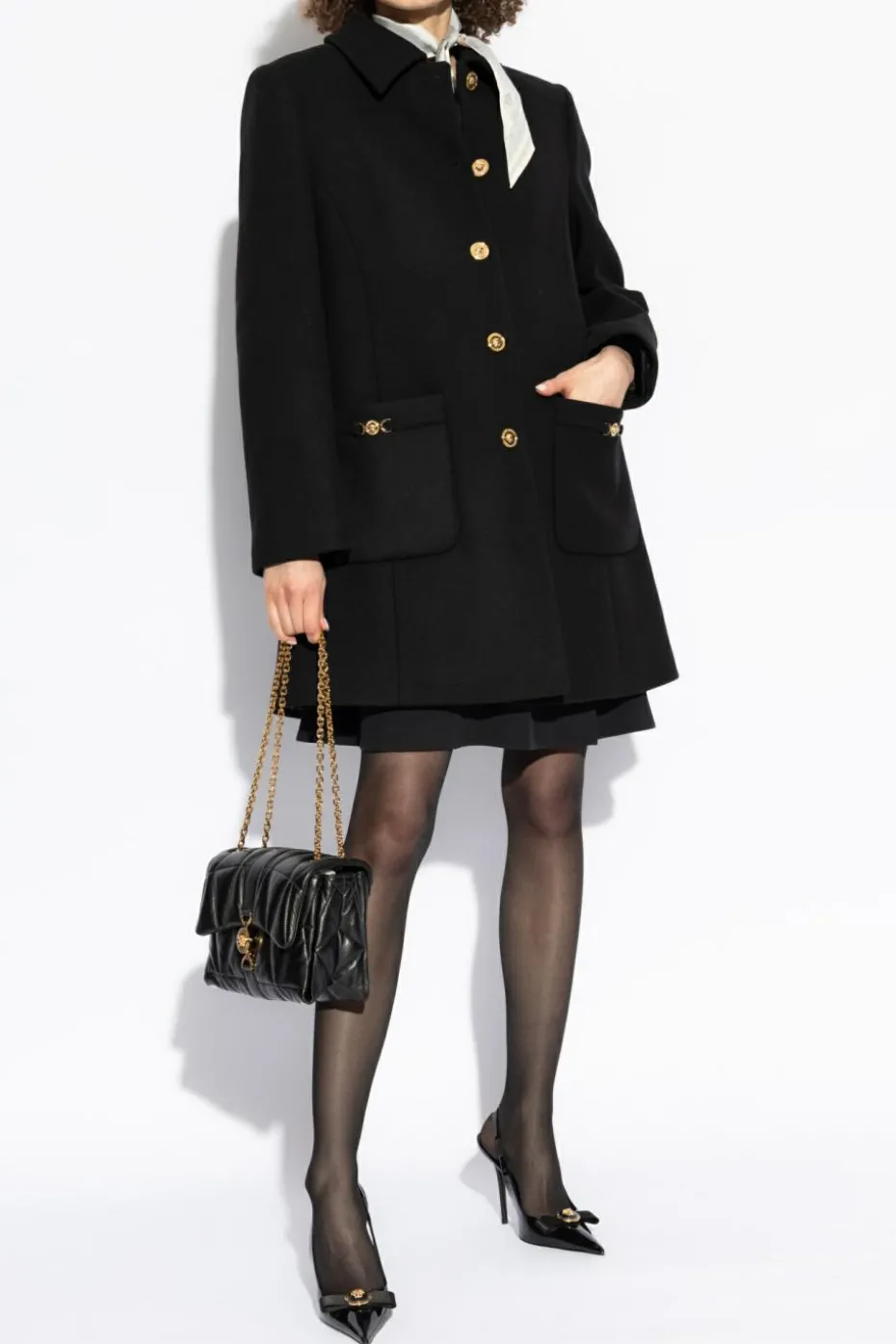 Versace BLACK Wool coat