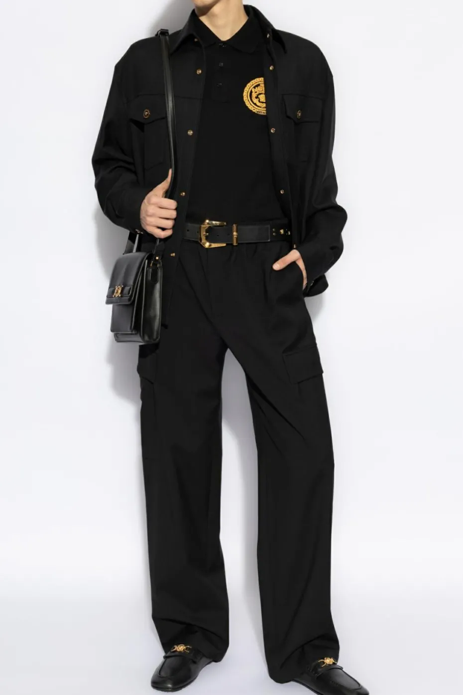 Versace BLACK Wool jacket with pockets
