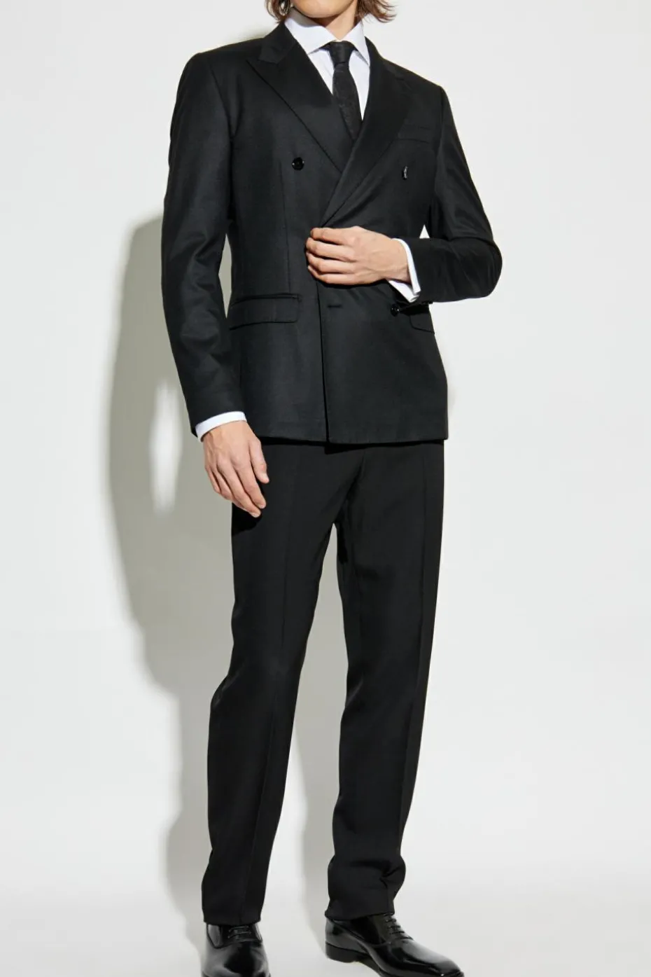 Versace BLACK Wool trousers with a crease