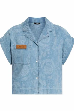 Versace BLUE Denim short-sleeve shirt
