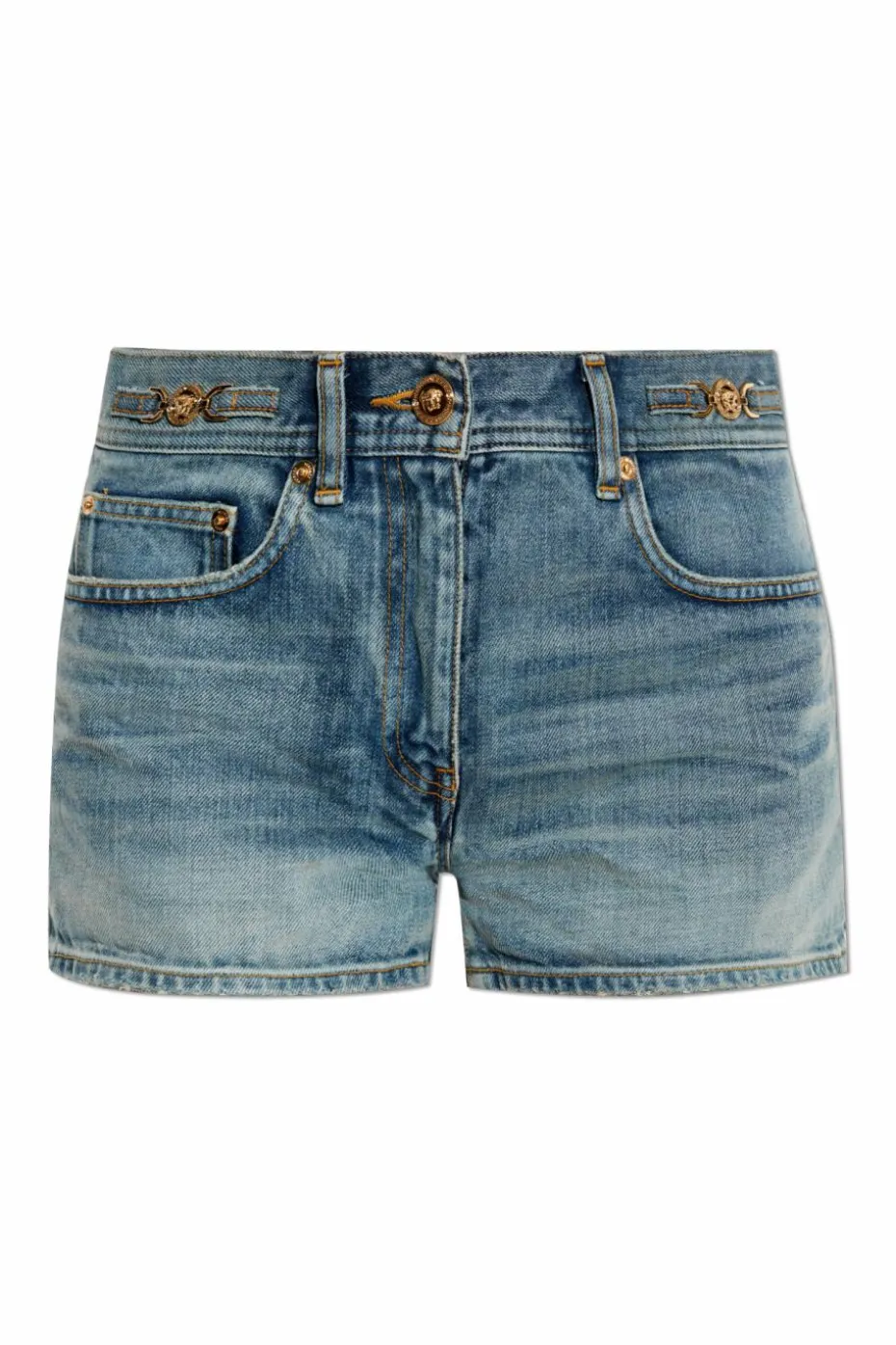 Versace BLUE Denim shorts with vintage effect