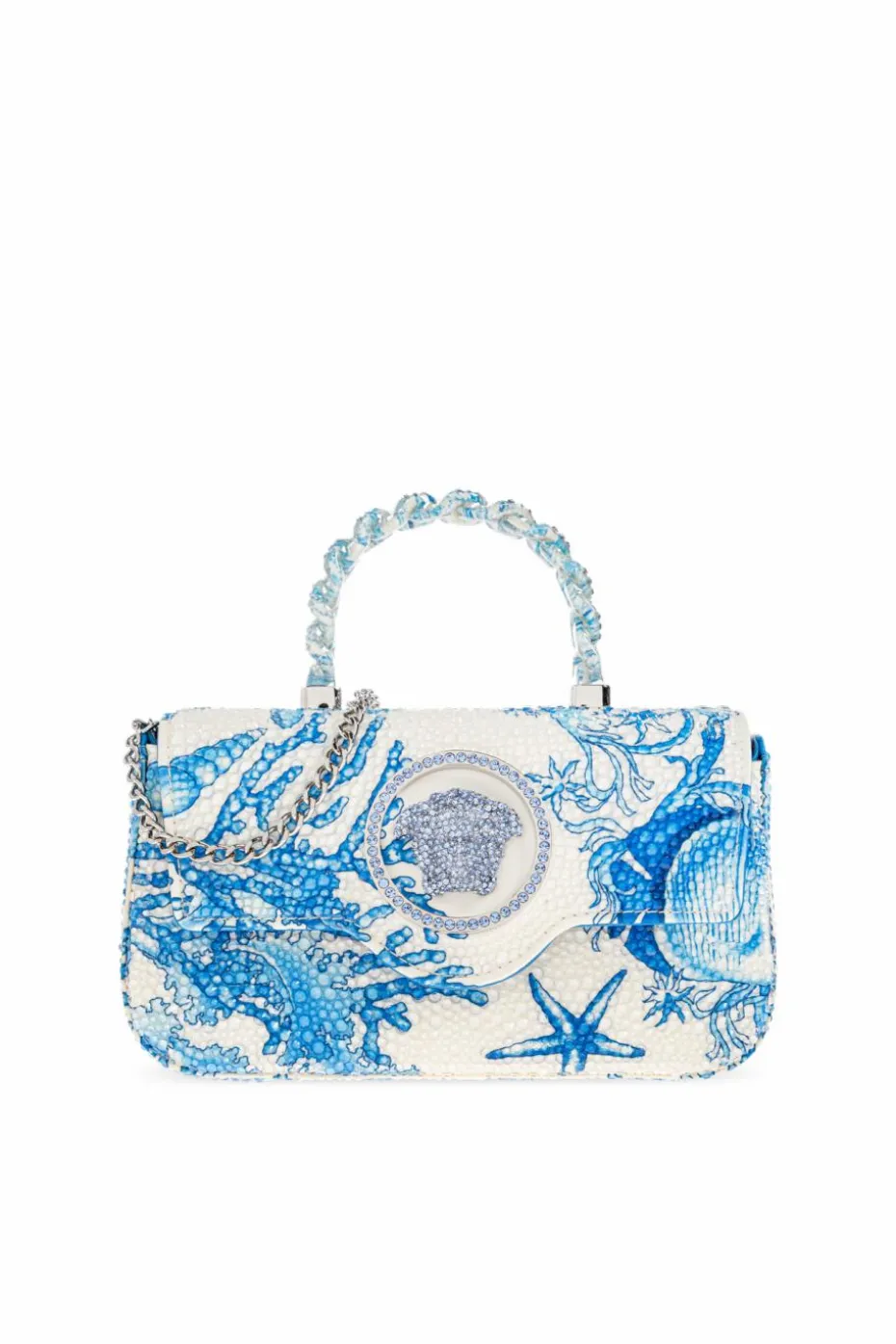 Versace BLUE Handbag with shimmering appliqués