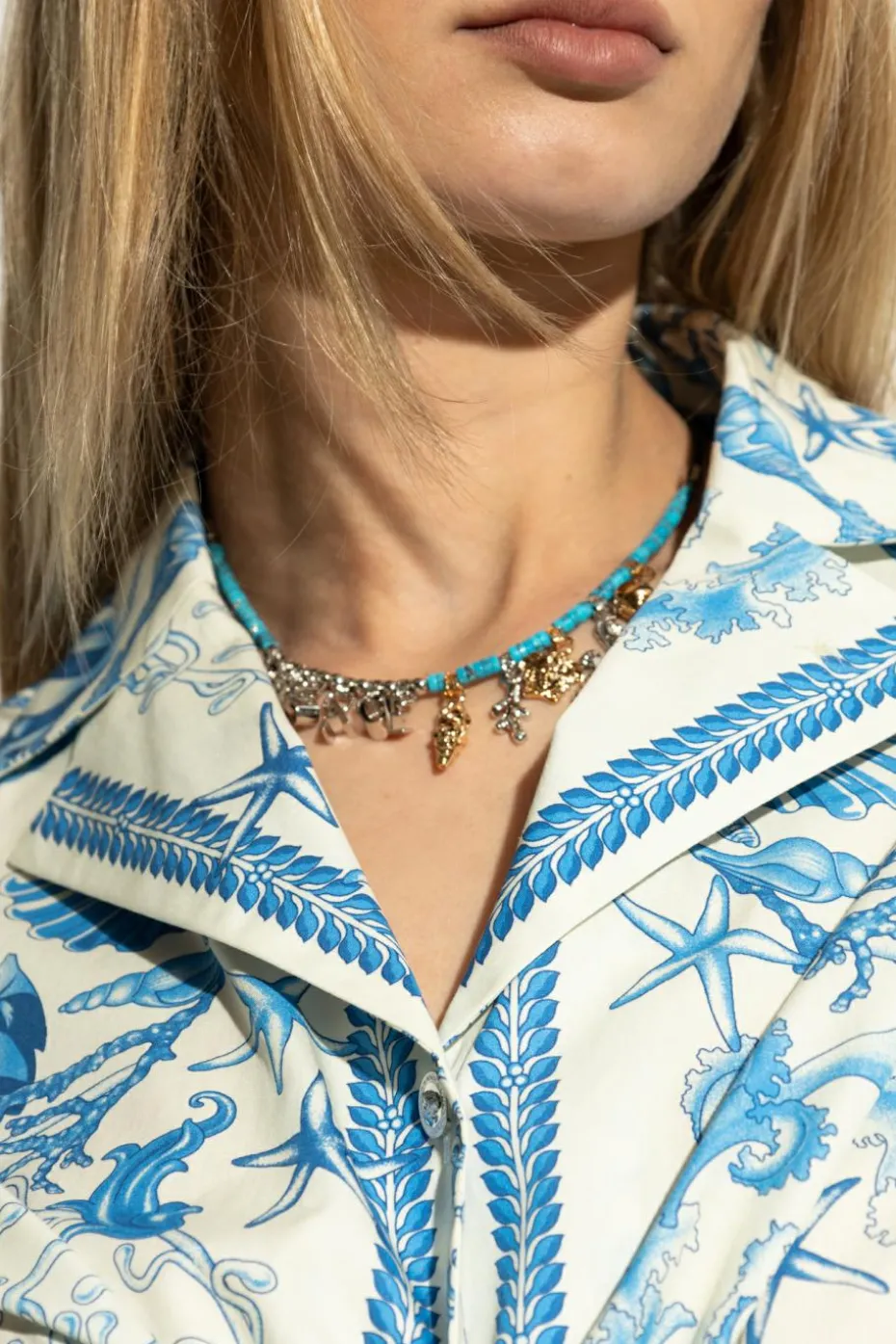 Versace BLUE Necklace with charms