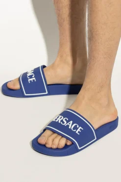 Versace BLUE Rubber flip-flops