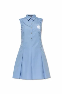 Versace BLUE Sleeveless cotton dress
