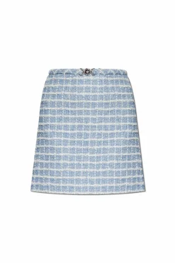 Versace BLUE Tweed skirt with lurex thread