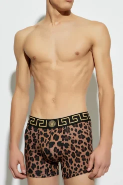 Versace BROWN Animal print boxers