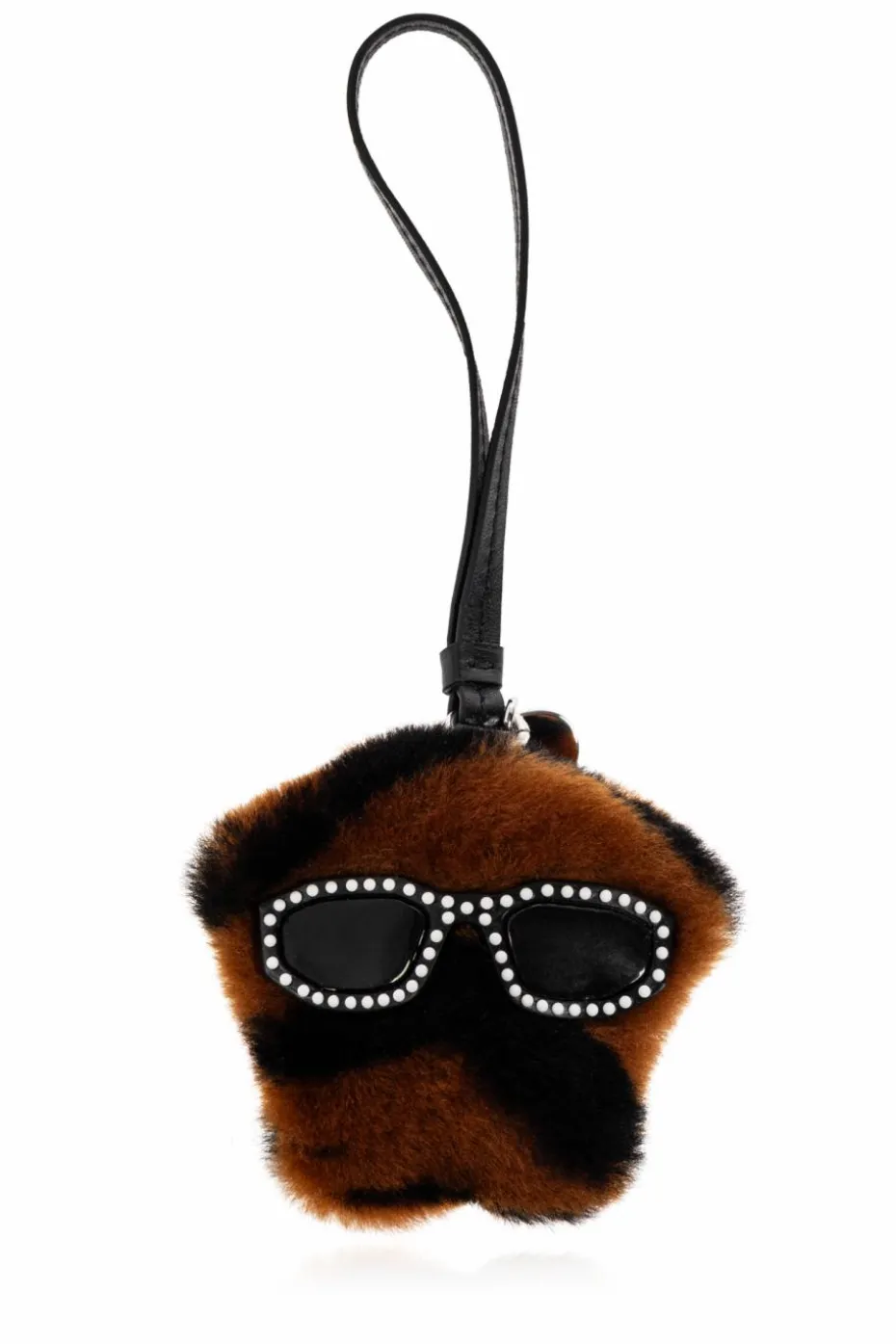 Versace BROWN Furry bag keychain