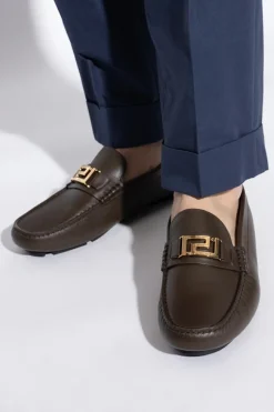 Versace BROWN Leather Loafers