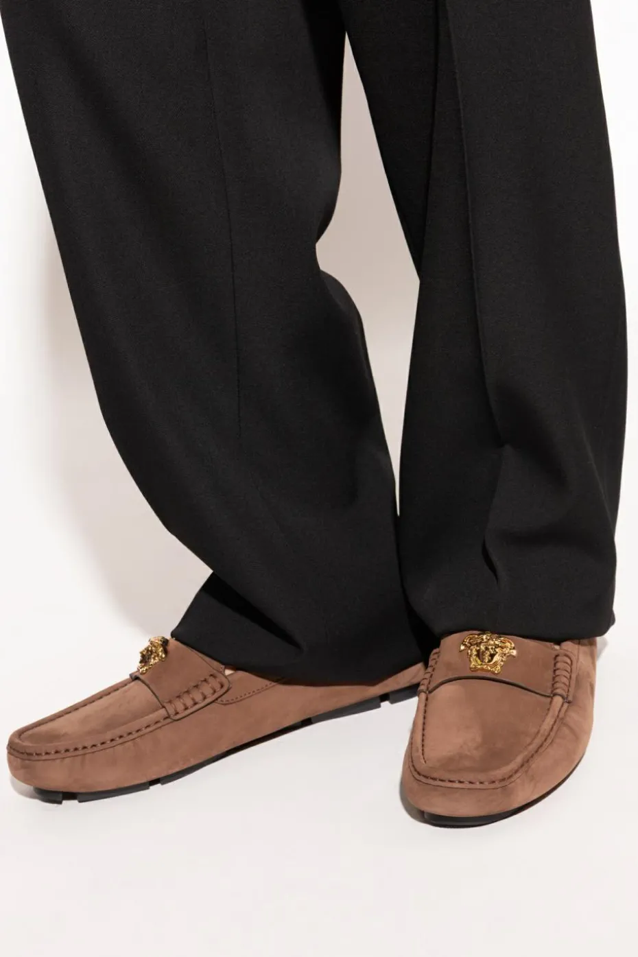 Versace BROWN Suede loafers