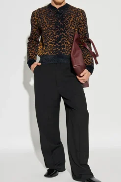 Versace BROWN Sweater with animal motif