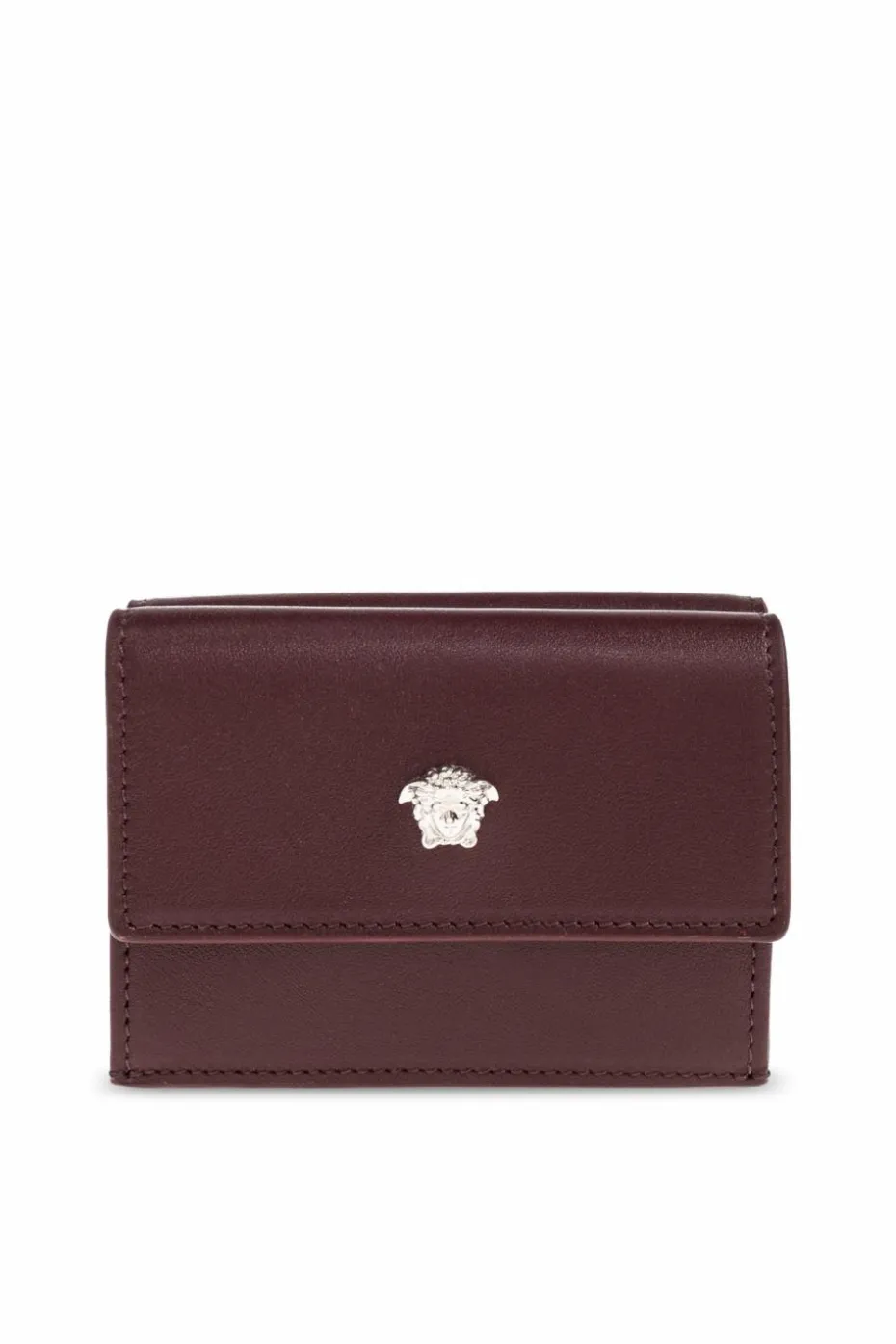 Versace BURGUNDY Leather wallet with Medusa head