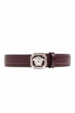 Versace BURGUNDY Leather belt