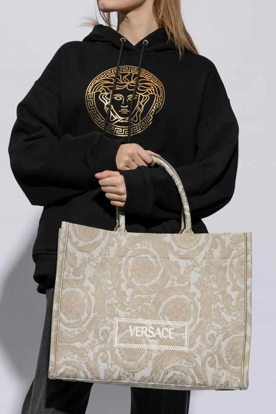 Versace cream ‘Athena Large’ shopper bag