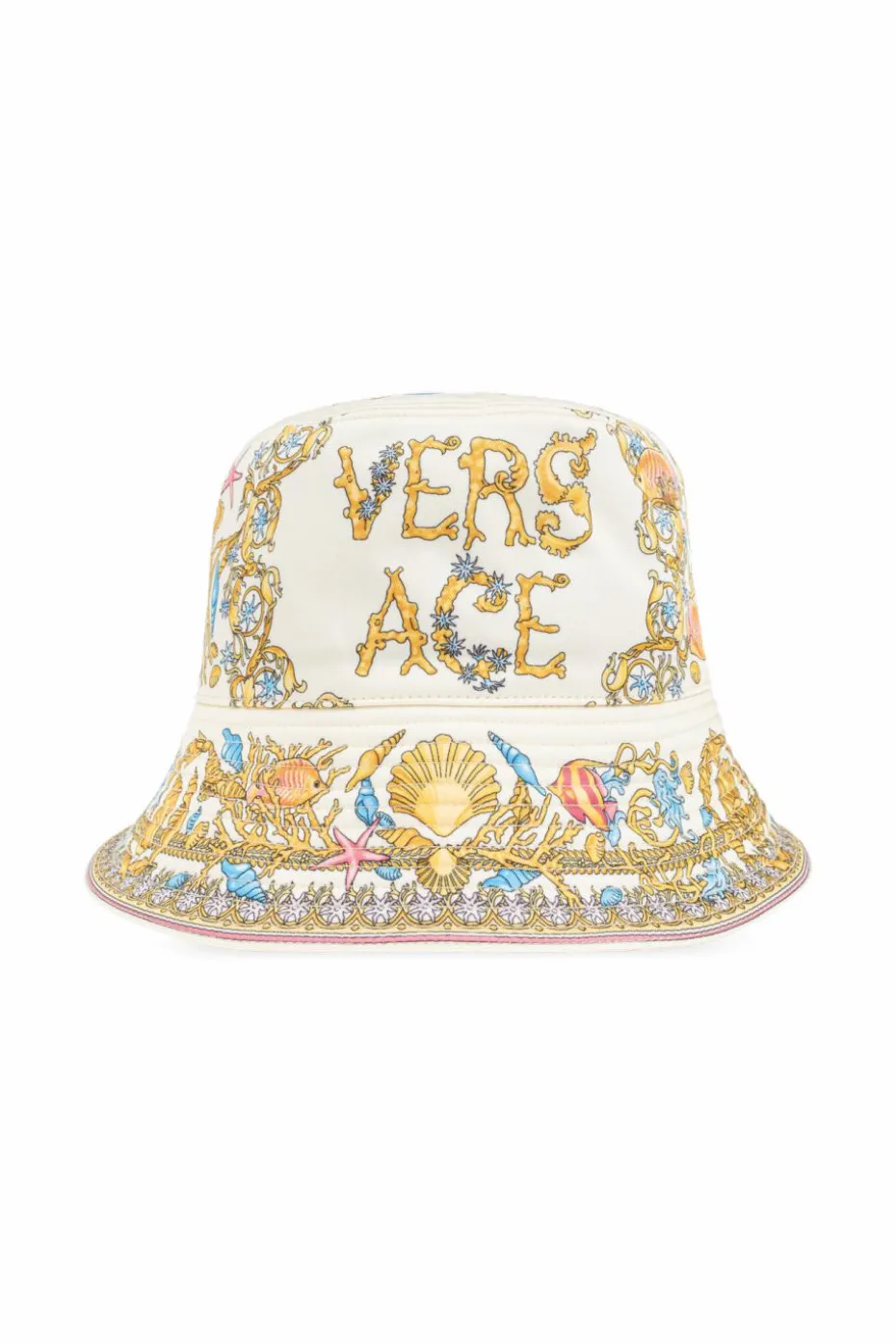 Versace cream Hat with print