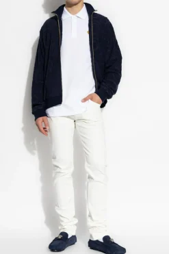 Versace cream Jeans with tapered legs