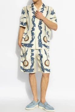 Versace cream Silk shorts