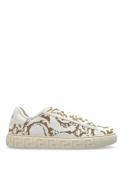 Versace cream Sports shoes with Lurex thread