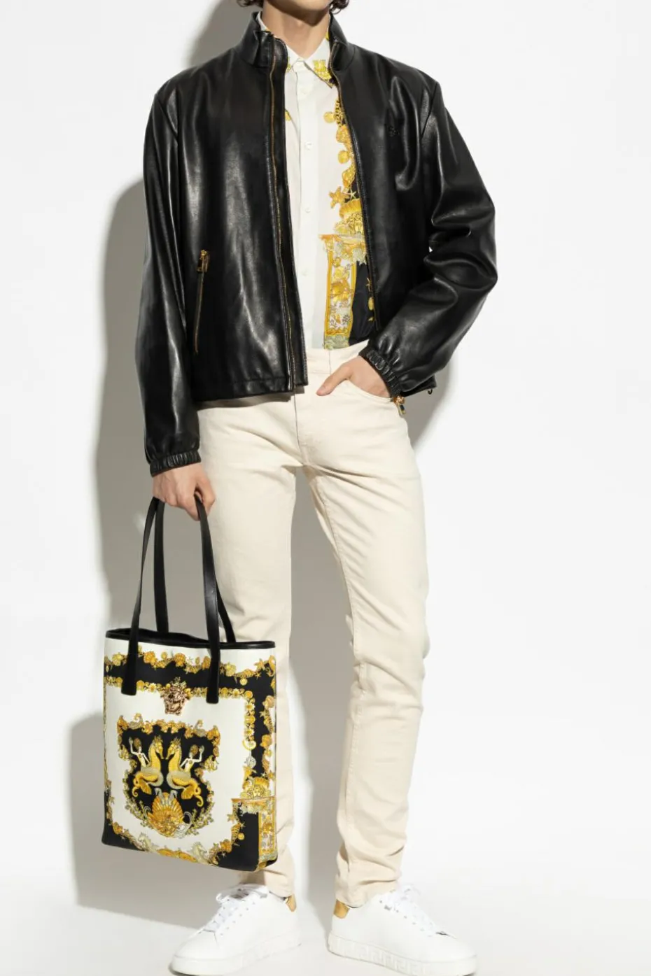 Versace cream Tapered jeans