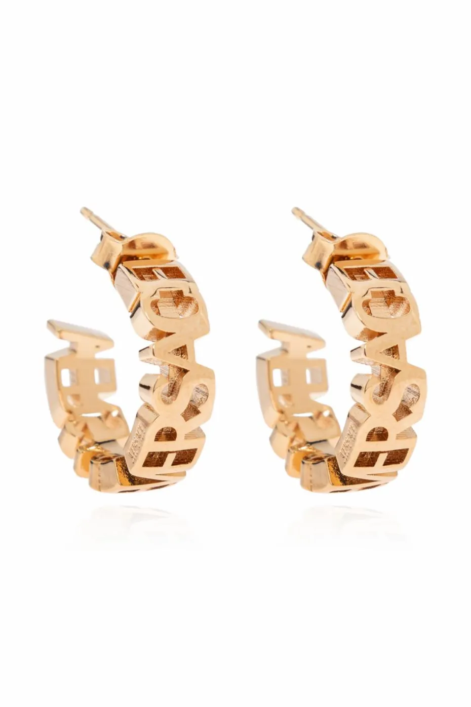 Versace GOLD Brass earrings with logo