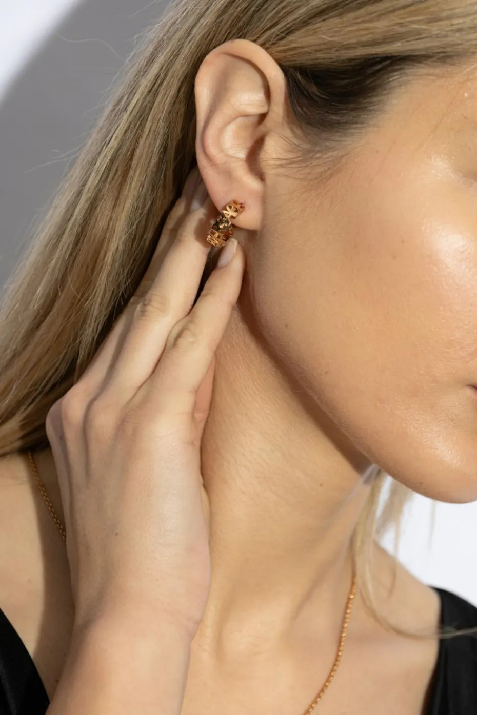 Versace GOLD Brass earrings with logo