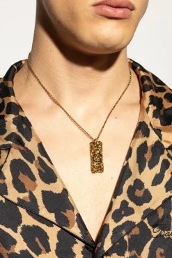 Versace GOLD Necklace with a pendant with logo