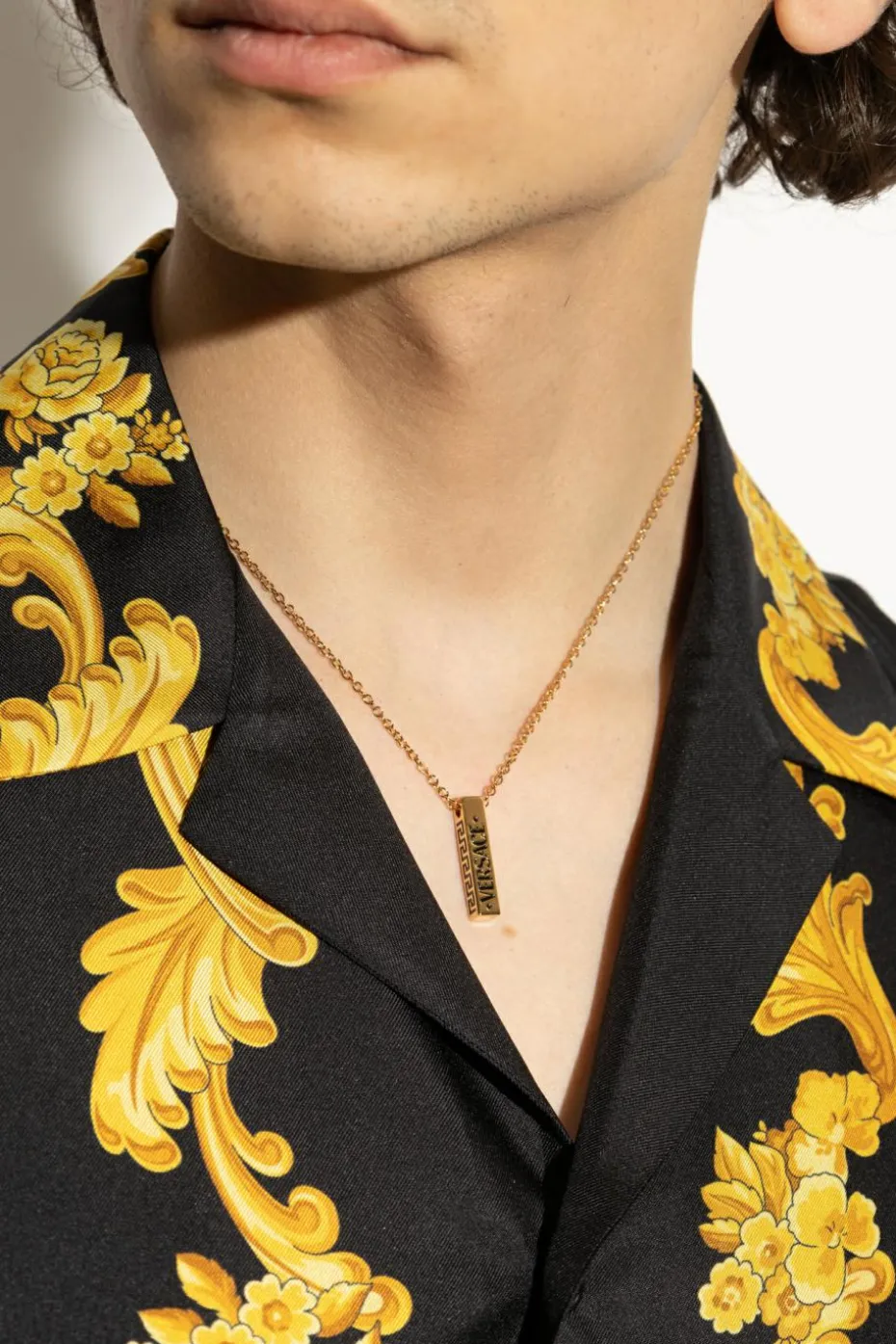 Versace GOLD Necklace with a pendant with logo