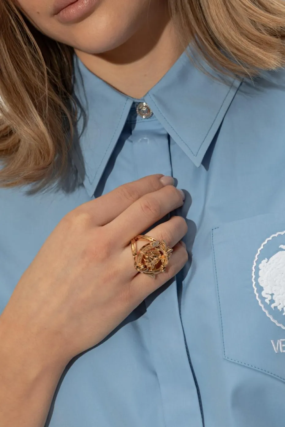 Versace GOLD Ring with Medusa head motif
