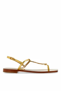 Versace GOLD Sandals with logo appliqué